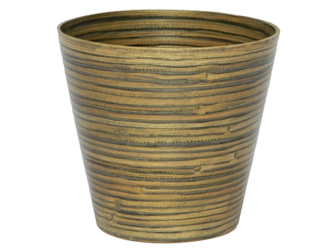 Bamboo trash bin antique black